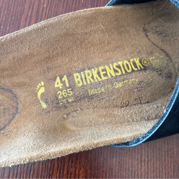 Birkenstock Madrid Slide Sandals Size 41 US 10 Narrow Black Adjustable Strap - Picture 11 of 11